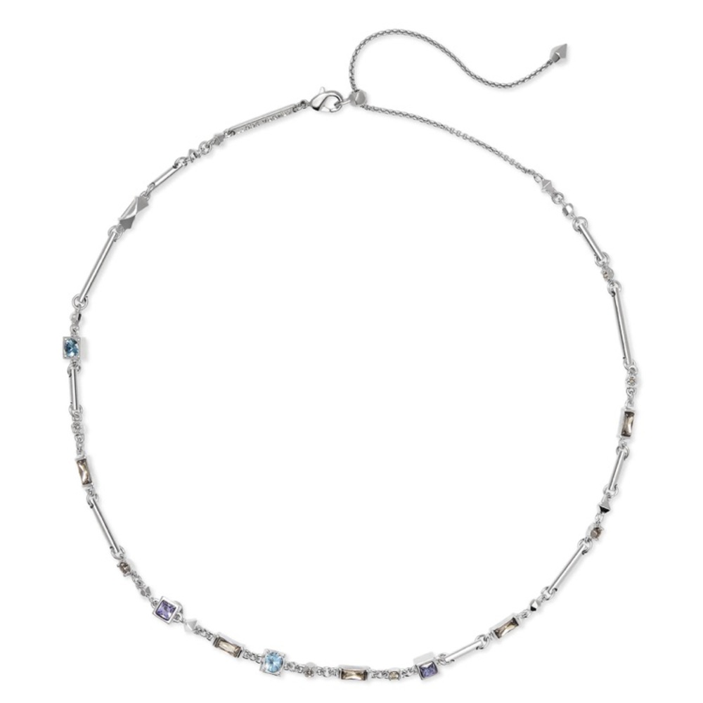 NWT Kendra Scott Rhett Silver Necklace In Lilac.